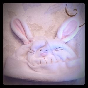 Baby girl hat with bunny ears and face